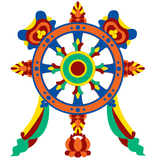 symboles bouddhistes - roue du Dharma