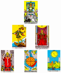 tirage en petite pyramide du tarot de Marseille